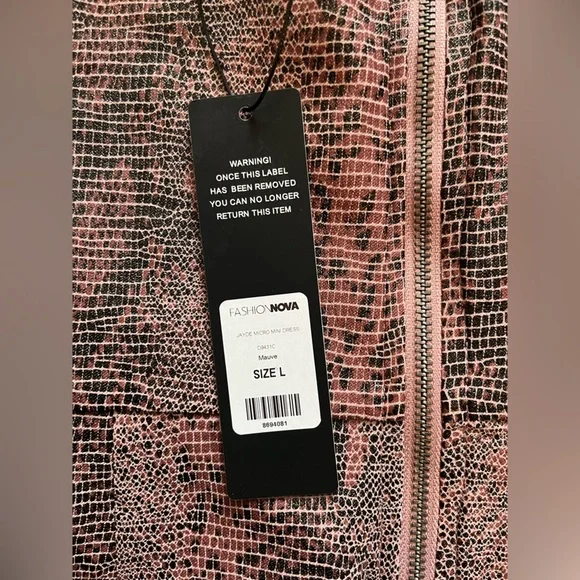 NWT Fashion Nova Strapless Snake Print Mini Dress - Picture 4 of 4